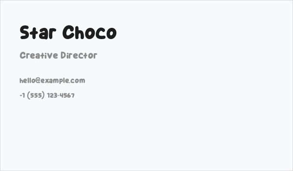Star Choco Business Card