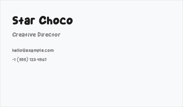 Star Choco Business Card