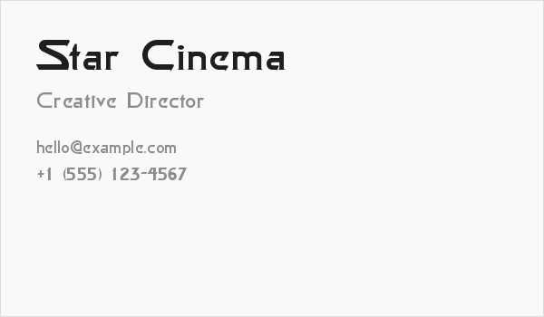Star Cinema Business Card