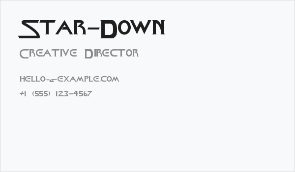 Star-Down Business Card