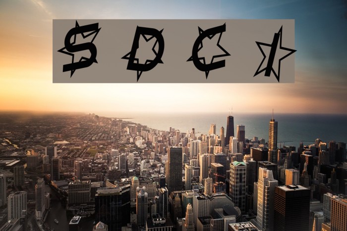 Star Dust Condensed Italic Schriftart examples