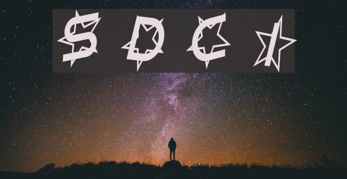 Star Dust Condensed Italic Schriftart examples