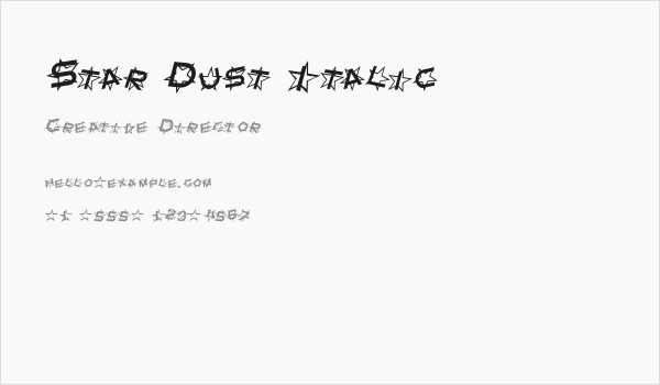Star Dust Italic Business Card