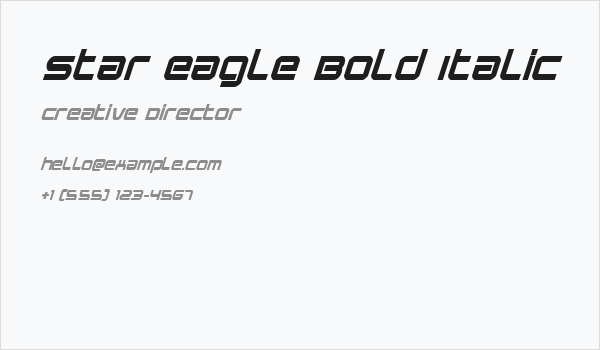 Star Eagle Bold Italic Business Card