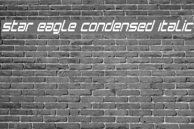 Star Eagle Condensed Italic Font examples
