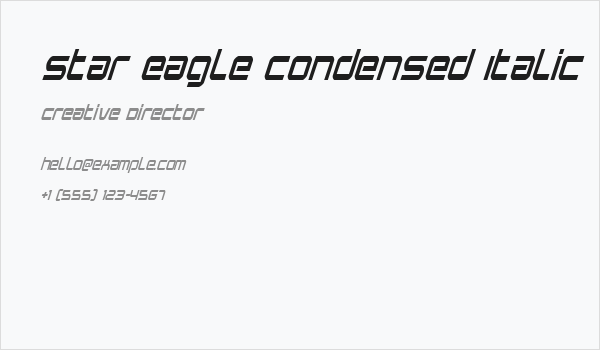 Star Eagle Condensed Italic Business Card