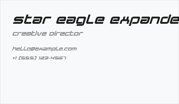 Star Eagle Expanded Bold Italic Business Card