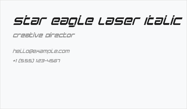 Star Eagle Laser Italic Business Card