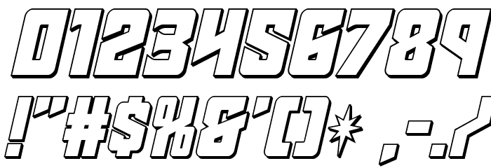 Star Guard 3D Italic Font OTHER CHARS