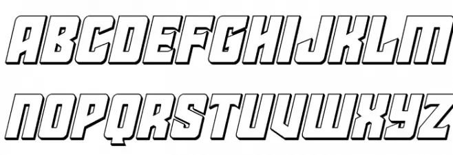 Star Guard 3D Italic 字体 大写