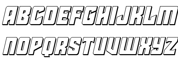 Star Guard 3D Italic Font LOWERCASE