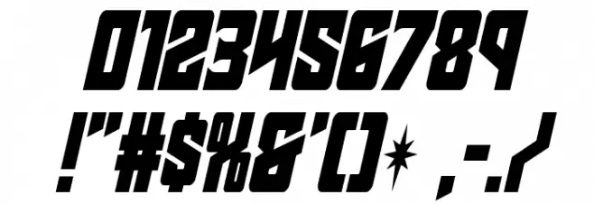 Star Guard Condensed Italic Font OTHER CHARS