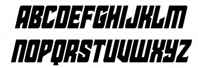 Star Guard Condensed Italic फ़ॉन्ट लोअरकेस