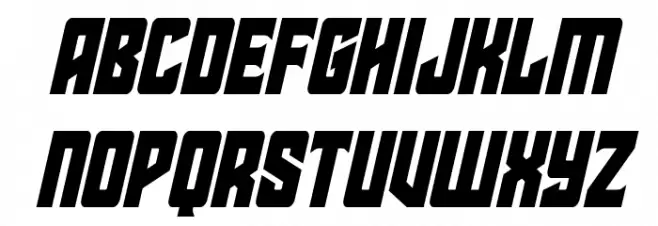 Star Guard Condensed Italic Font LOWERCASE
