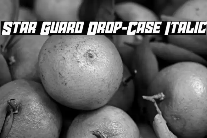 Star Guard Drop-Case Italic Font examples