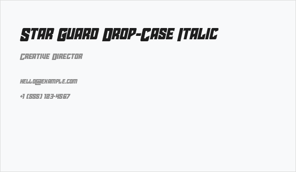 Star Guard Drop-Case Italic Business Card