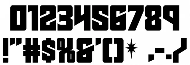 Star Guard Drop-Case Font OTHER CHARS