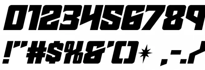 Star Guard Expanded Italic Font OTHER CHARS