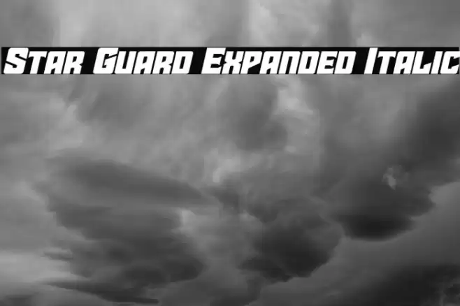 Star Guard Expanded Italic Font examples
