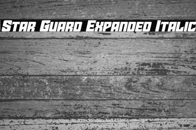 Star Guard Expanded Italic Font examples