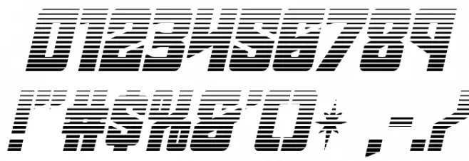 Star Guard Gradient Italic Font OTHER CHARS