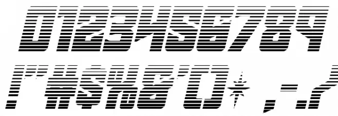 Star Guard Gradient Italic Font OTHER CHARS
