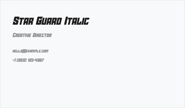 Star Guard Italic Business Card