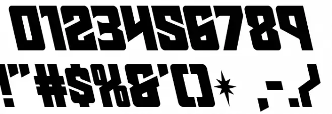 Star Guard Leftalic Font OTHER CHARS