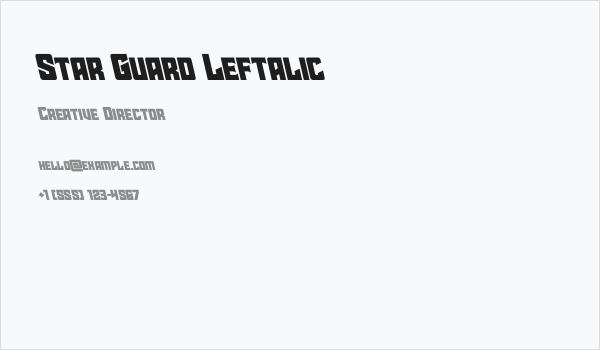 Star Guard Leftalic Business Card
