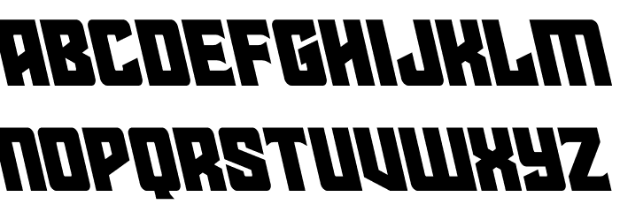 Star Guard Leftalic Font LOWERCASE