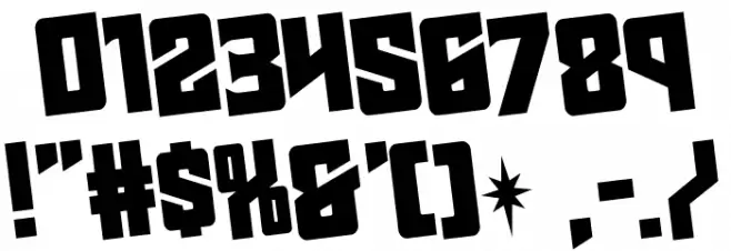 Star Guard Rotated Font OTHER CHARS