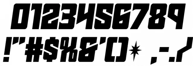 Star Guard Semi-Italic Font OTHER CHARS