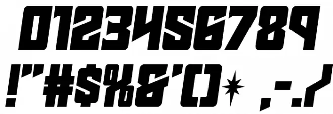 Star Guard Semi-Italic Font OTHER CHARS