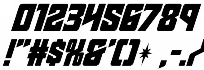 Star Guard Super-Italic Font OTHER CHARS