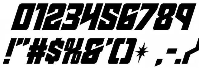 Star Guard Super-Italic Font OTHER CHARS