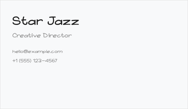 Star Jazz Business Card