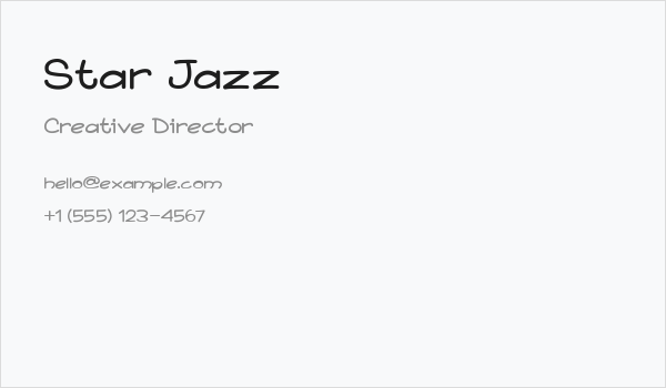 Star Jazz Business Card