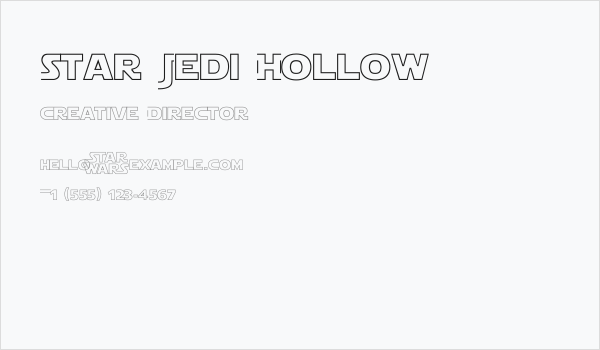 Star Jedi Hollow Business Card