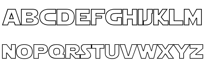 Star Jedi Hollow Font LOWERCASE