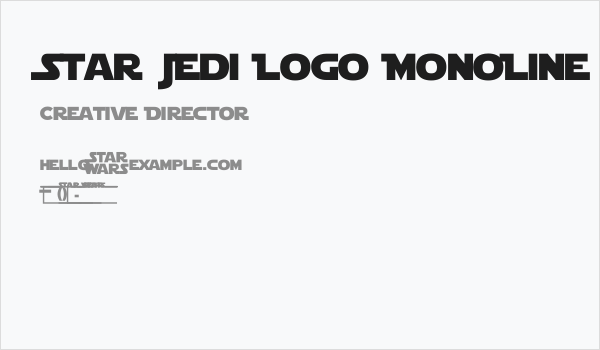 Star Jedi Logo MonoLine Business Card