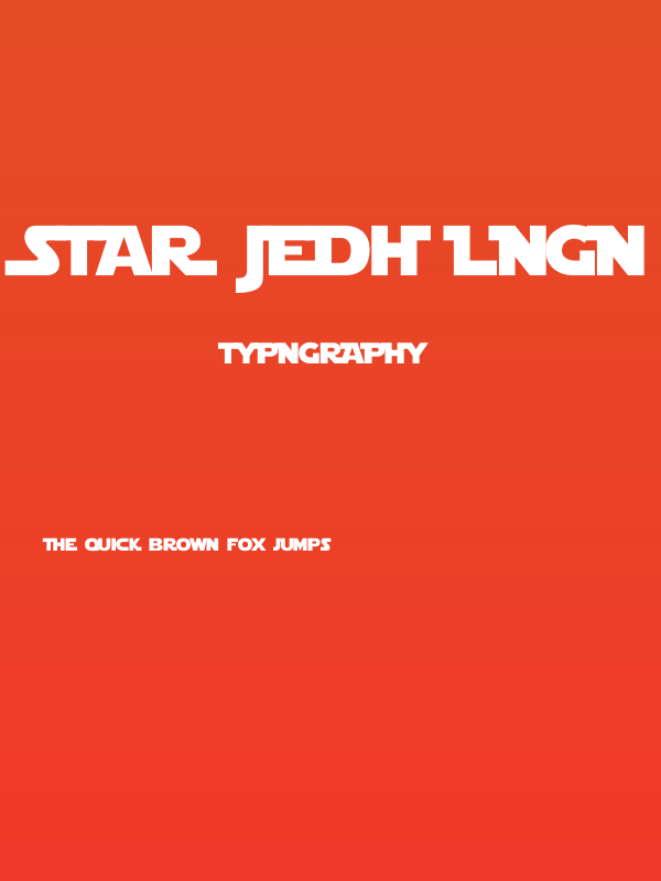 Star Jedi Logo MonoLine Poster