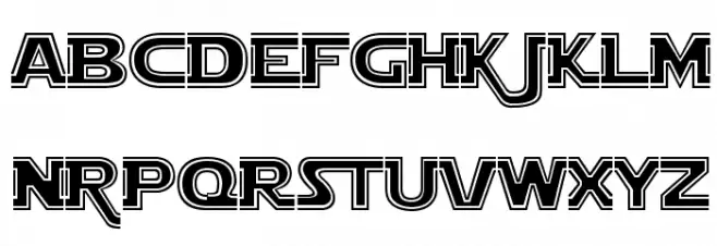 Star Jedi Outline Шрифта ВЕРХНИЙ