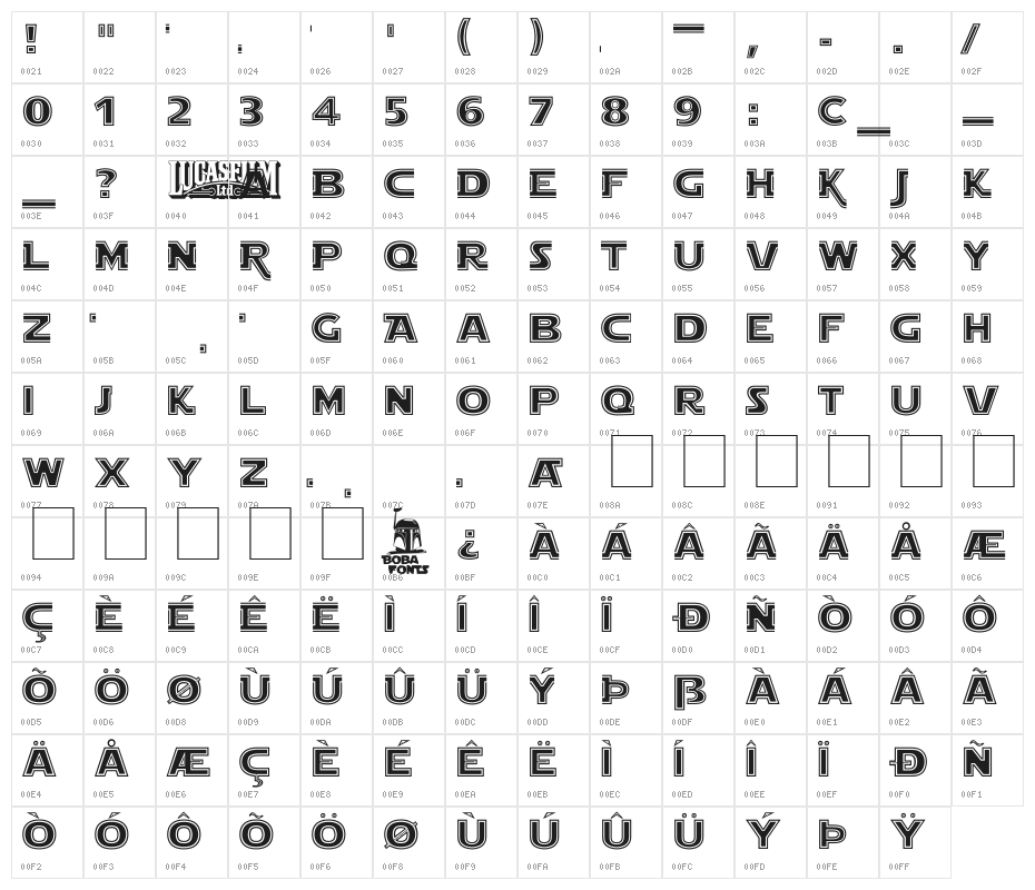 Star Jedi Outline Character Map