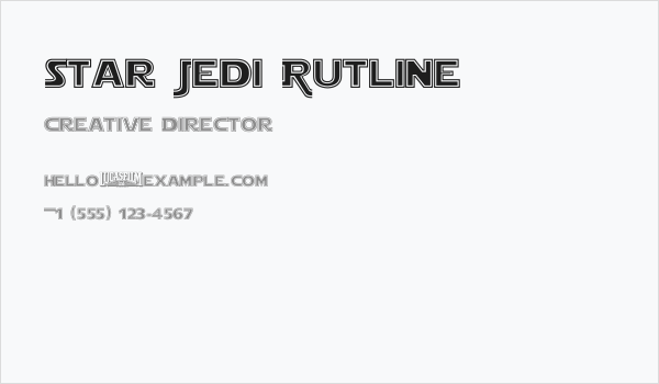 Star Jedi Outline Business Card