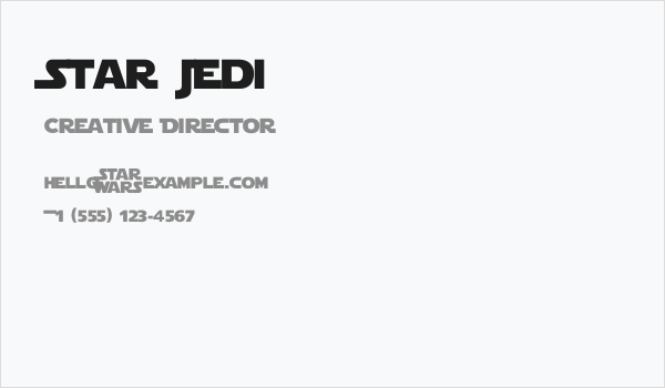 Star Jedi Business Card
