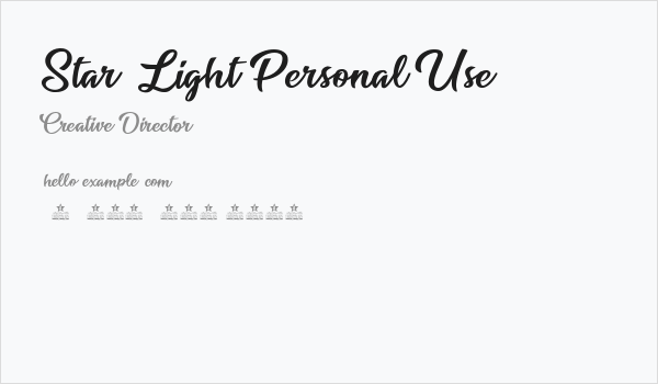 Star Light Personal Use  Business Card