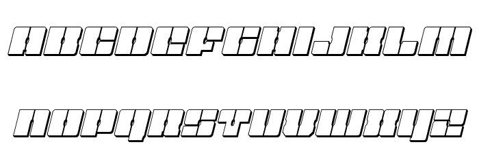 Star Nursery 3D Italic Font LOWERCASE