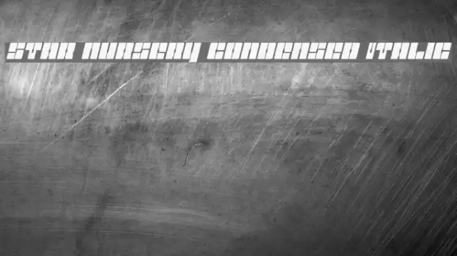Star Nursery Condensed Italic Font examples