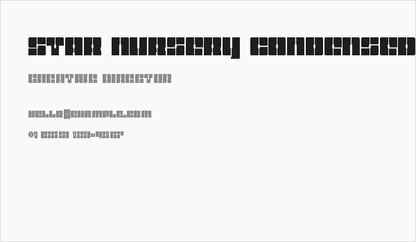 Star Nursery Condensed Business Card
