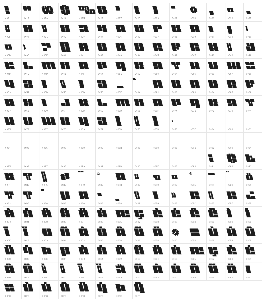Star Nursery Leftalic Character Map